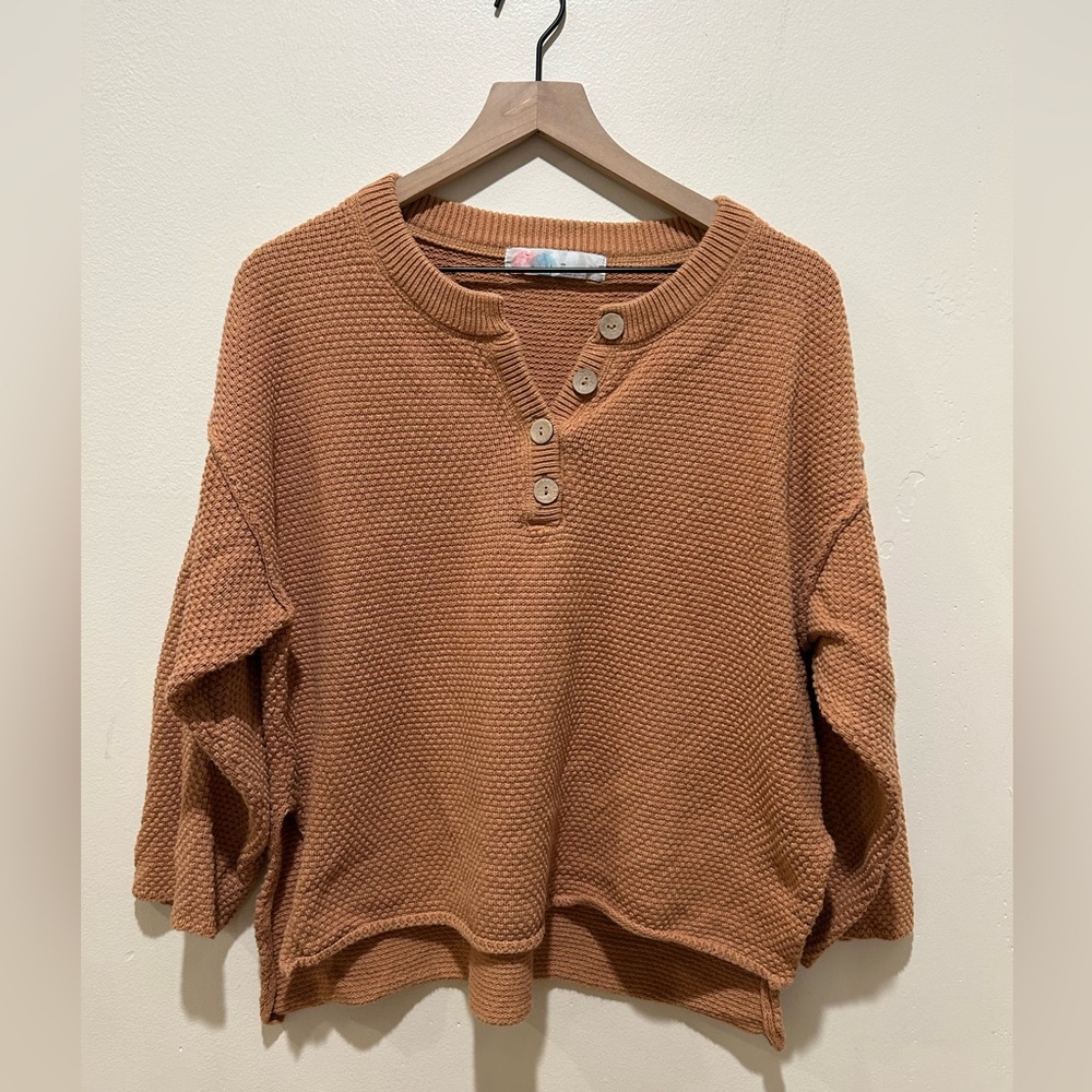 Women's Button-Up Sweater - Brown